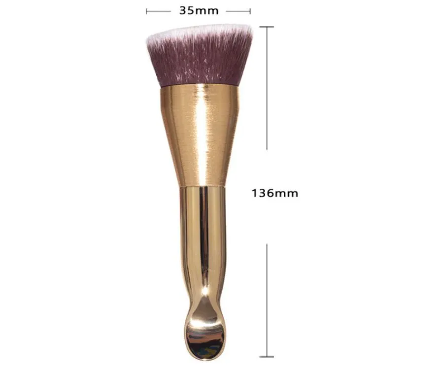 Fondation de beauté à double devoir Brosse de maquillage spatule Gold Beauty Cosmetics Tools7404530