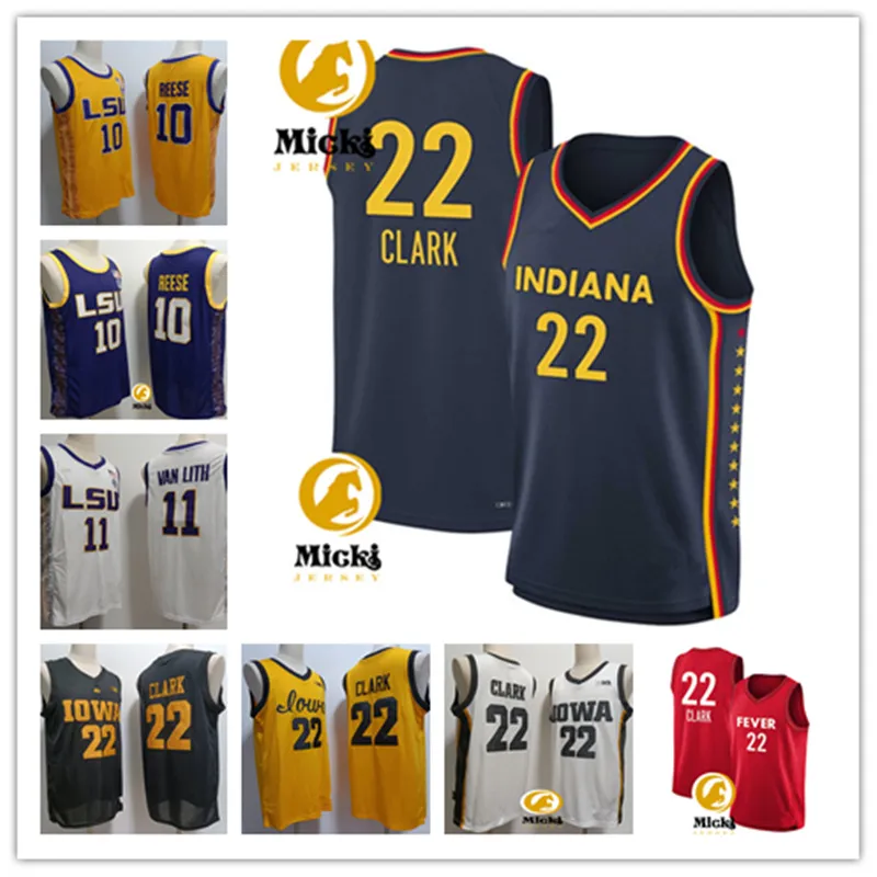 Angel Reese Hailey van lith lsu Tigers Basketball Jerseys Mens Titched #22 Caitlin Clark Indiana Fever Iowa Hawkeyes Jerseys
