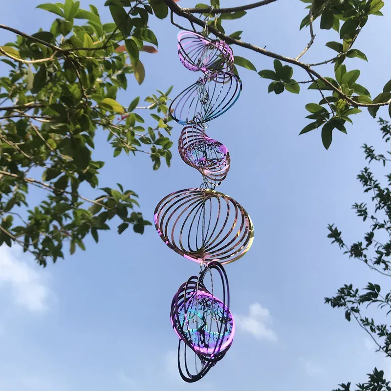 Dekorationen 3d rotierender Wind Chimes Baum des Lebens Wind Spinner Glocke für Wohnkultur ästhetischer Garten Hängende Dekoration im Freien Windchimes Set Set