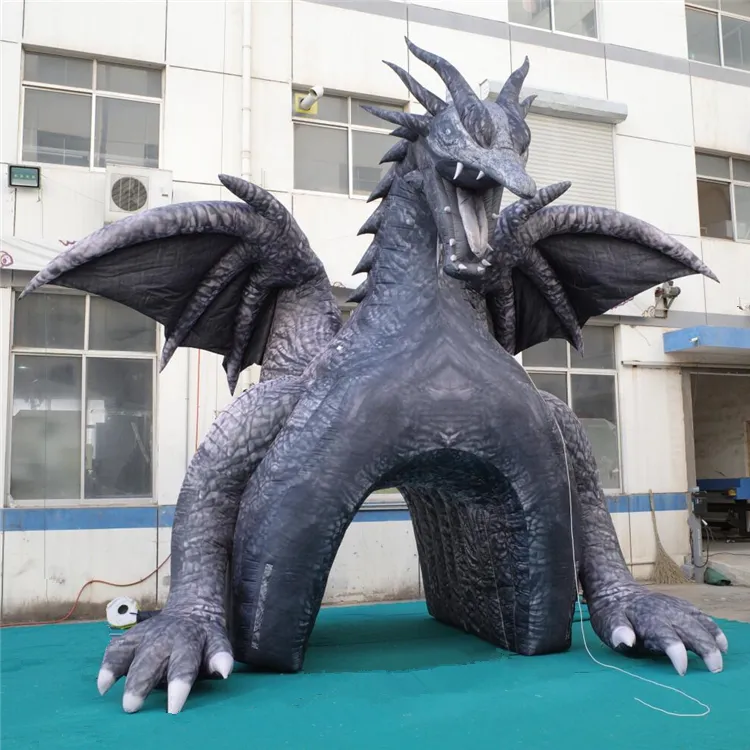 7mH (23ft) with blower Outdoor Decor Giant Inflatable Balloon Dragon Tunnel For Event Decoration