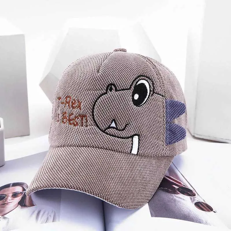 Шляпы кепков милый детский капля мультфильм динозавр детский бейсболка детская регламентная защита от солнца лето и осень240429