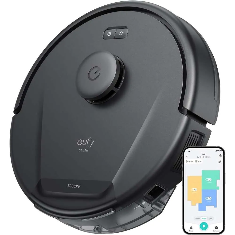 Без усилий чистые твердые полы с Eufy L60 Robot Vacuum Comleder - 5000 PA всасывание, лазерная навигация Ipath для глубокой очистки и удаления волос