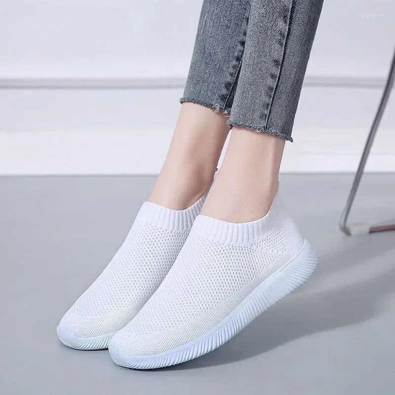 Casual Shoes 2024 Summer Women's Vulcanized Slip-On High Quality Loafers Flat Net XL Size 43