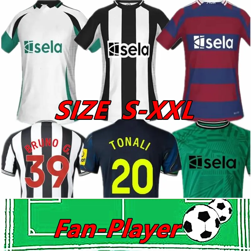 23 24 25 Tonali New Castle Soccer Courcer Jerseys NUFC Kids Kit 2024 2025 Bruno G. Wilson Saint Maximin Isak Unitive Football Shirt Set Player Set Player Player