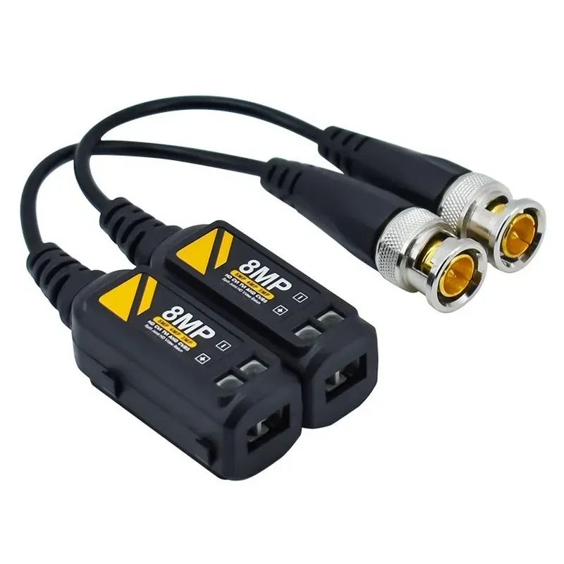 1pairs 8MP BNC Video Balun Connector Transmissie Twisted Pair Zender CCTV -kabelondersteuning HD 8MP AHD/CVI/TVI -camera