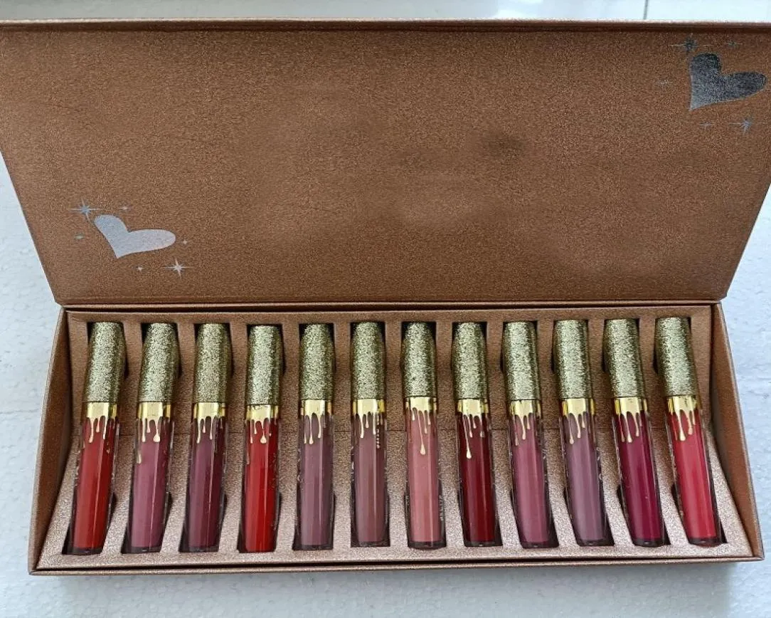 Dudak Makyaj Seti 12 Renk Dudak Parlaklığı Beni Tatil Mat Sıvı Ruj 12 PCS Lipgloss Kit3837576