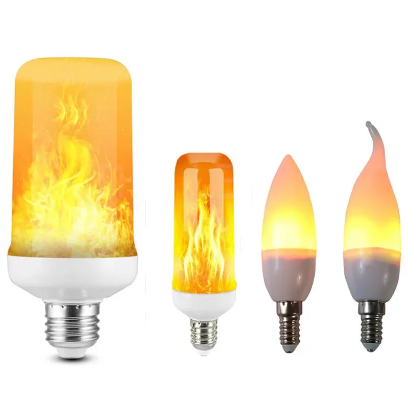 Decorations B22 E27 LED Flame Light Bulbs 4 Modes Party LED Flame Effect Light Simulation Fire Lights Bulb KTV Festival Garden Decor light