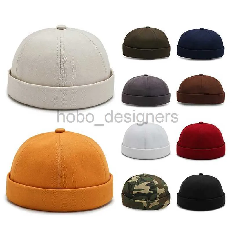 Beanie/Skull Caps Vintage Mens Summer Cotton Brimless Skullies Cap Portable Street Docker Hats Multipurpose Beanie Hat Hip Hop Hats d240429