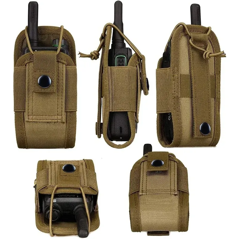 1000D Tactical Molle Radio Walkie Talkie Pouch Bolsa Saco de bolsa de bolso de bolso portátil Saco de transporte para camping de caça