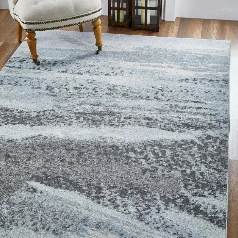 Alfombras alfombra sala de estar alfombra azul gris abstracto abstracto de la habitación moderna decoración del dormitorio del hogar