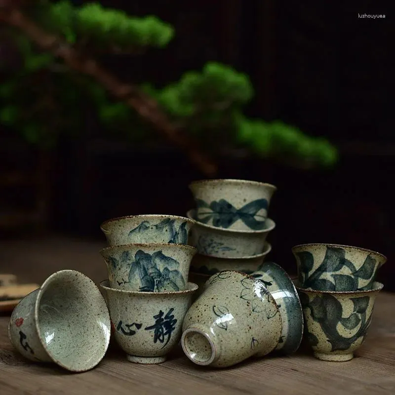 Tasses de thé Tao mige fût à main le tas de thé à la main tasse rétro coupe céramique bol sing
