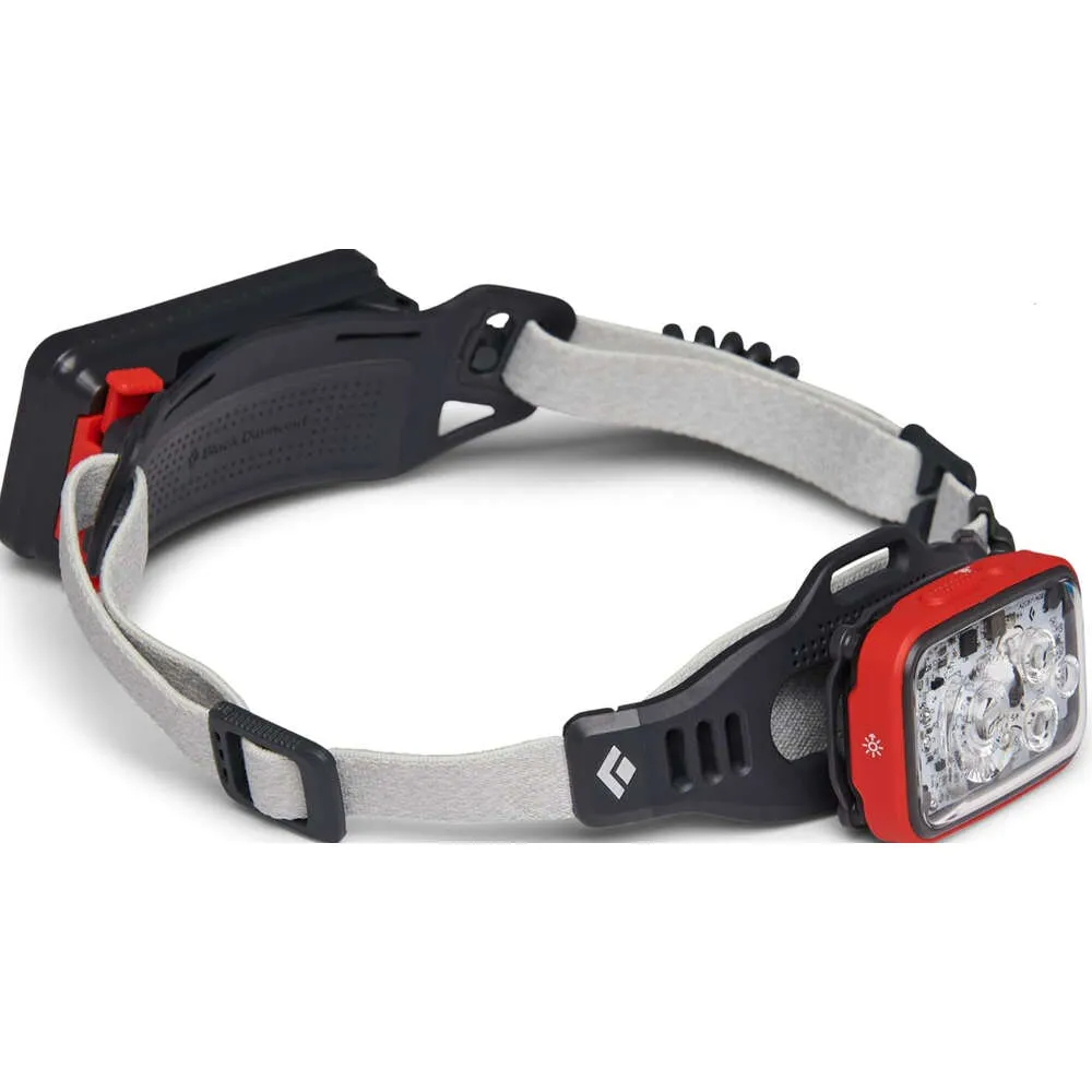 Zwarte diamantafstand 1500 Koplamp voor trailrunning en mountainbiken 1500 lumen Octane - lichtgewicht, oplaadbare, waterdichte koplamp voor buiten