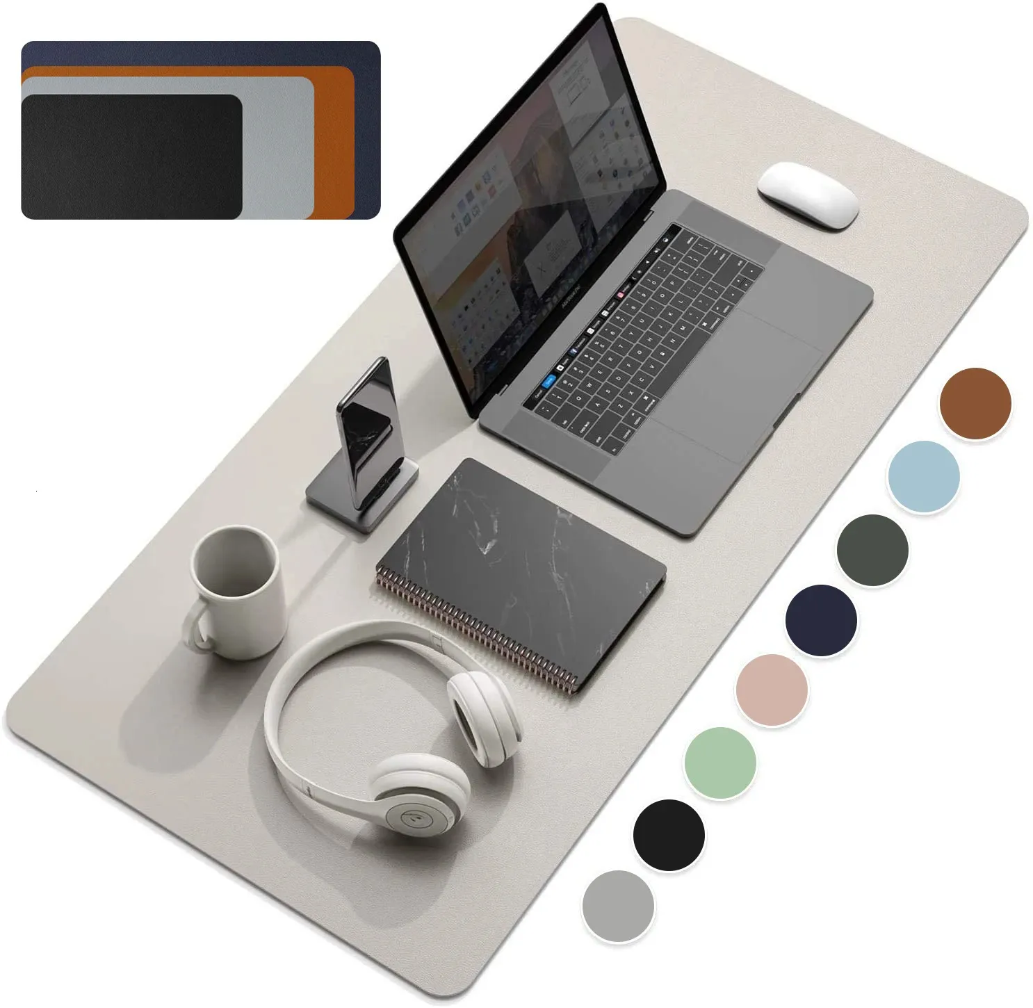 Groot formaat Office Desk Protector Mat PU Leather Waterdichte muiskussen Desktop Keyboard Desk Pad Gaming Muispad PC Accessoires 240429