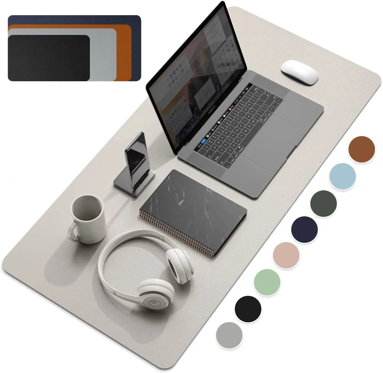 Large Size Office Desk Protector Mat PU Leather Waterproof Mouse Pad Desktop Keyboard Desk Pad Gaming Mousepad PC Accessories 240429