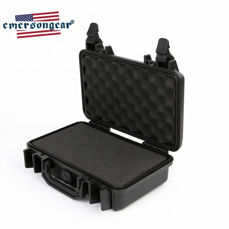 Väskor Emersongear Equipment Safety Box ABS Tätad taktisk hård växelfodral vadderat skumfodrad verktygsjaktboxbehållare
