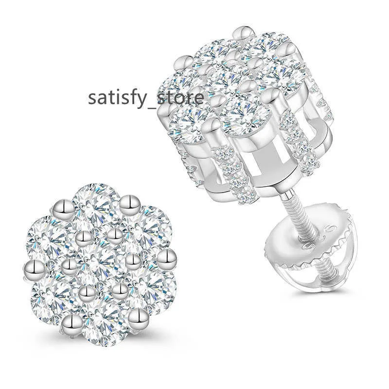 Vente chaude S925 Boucles d'oreilles à étalons Moissanite Silver Silver Sord