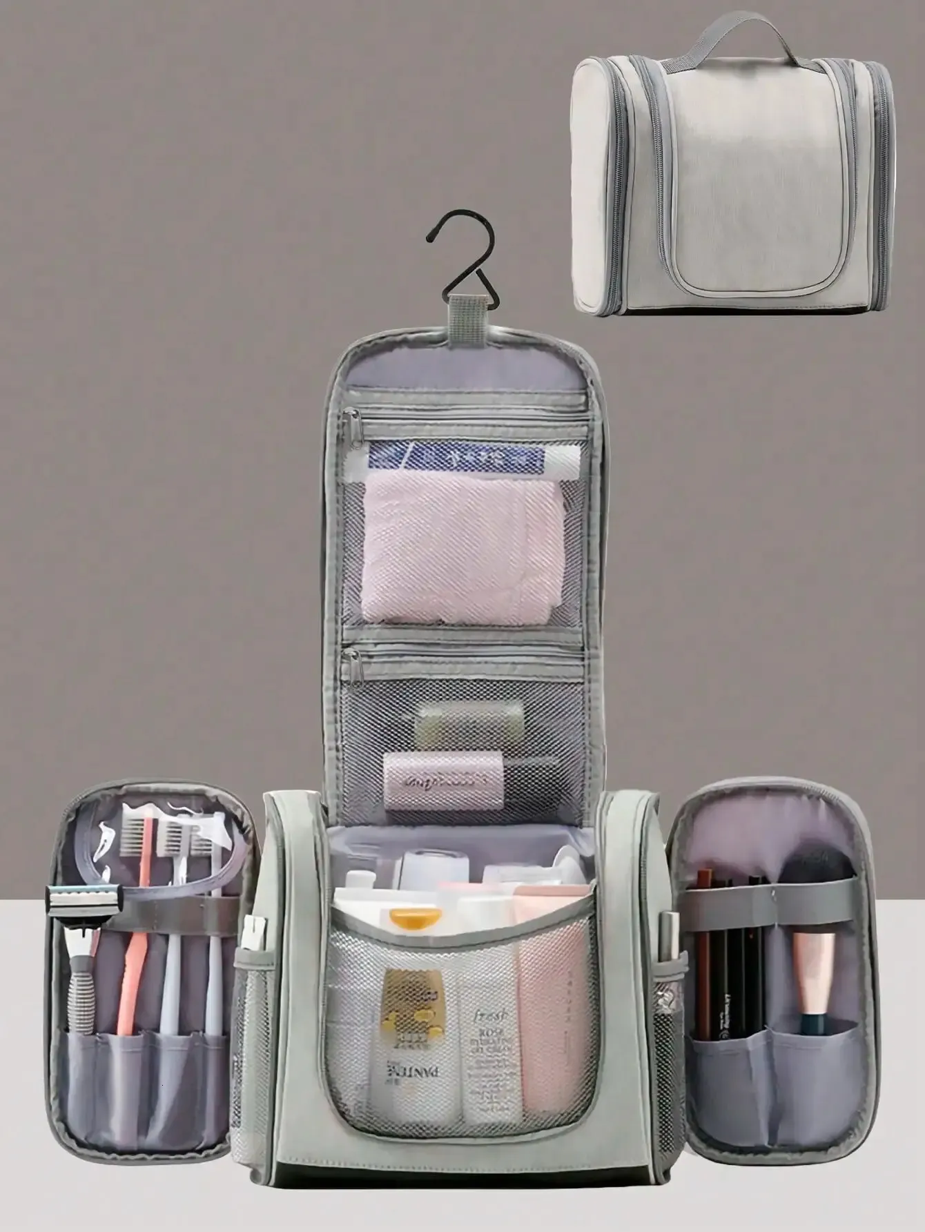 1 PC Largecapacity Waterproof Hanging Cosmetic Bag toalettartikat Lagring Lämplig för affärsresor utomhusresor 240419