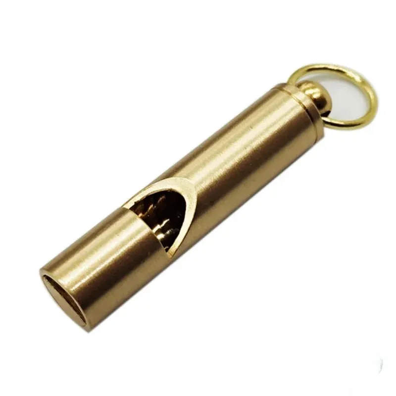 Multifunctional Brass Emergency Survival Whistle Portable Keychain Outdoor Tools Training Whistle for Camping Hiking