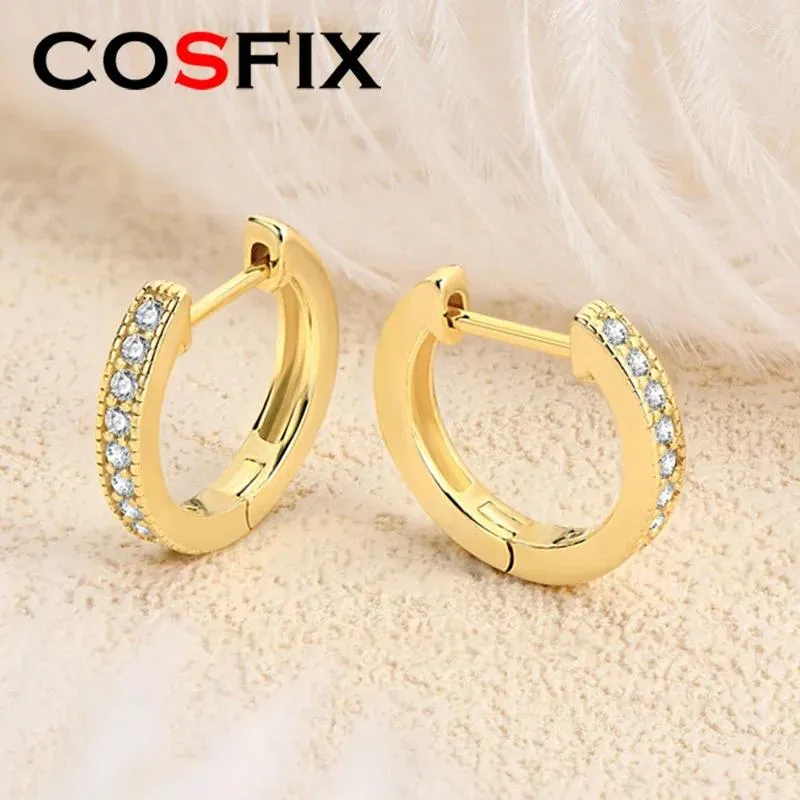 Boucles d'oreilles D Color Moisanite Diamond Hoop pour femmes 2024 Bijoux tendance 925 Silver 18K blanc Gold plaqué long