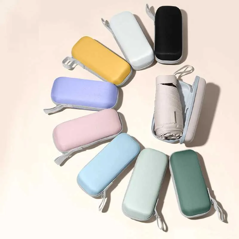 Guarda -chuvas mini guarda -bolso compacto para mulheres luz 5 Proteção solar dobrável sol e chuva pequena bolsa de cartas guarda -chuvas paraguas mujer
