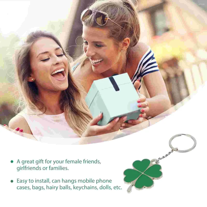 Four Leaf Clover Keychan, Green Shamrock Key Rng, Good Luck Charm...