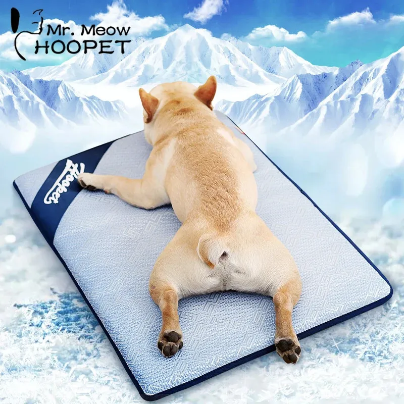 HOOPET SUMME refroidissement tapis respirant pour animaux de compagnie chat de couchage de couchage auto-refroidissement matelas portable coussin de glace portable accessoires de compagnie 240423
