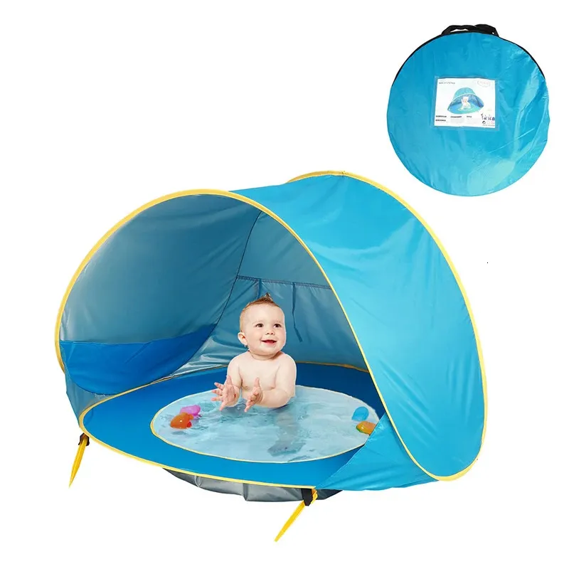 Baby Beach Tent Children Impermeabile pop-up Sun tenda da sole Tenda da sole a protezione UV con piscina per bambini all'aperto Sundi di sole spiaggia 240419 240419