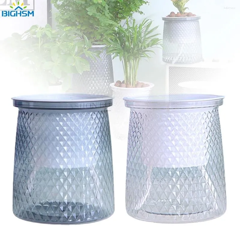 Vasen doppelte Schicht Selbstbewässerung pflanzlicher Topf transparente Plastikblume Vase Automatisch faultroponische Blumenpot -Dekoration