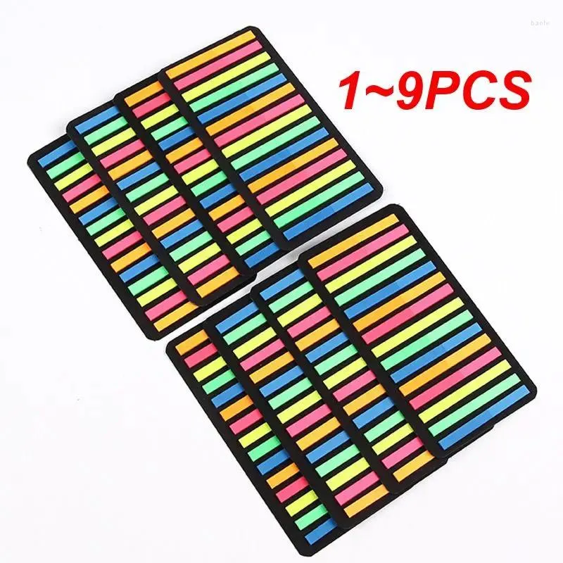 Geschenkverpackung 1-9pcs farbiger Aufkleber transparent Fluoreszenzindex Flag-Etikett Aufkleber für Seitenmarkierungsprogramm Schulbürovorräte