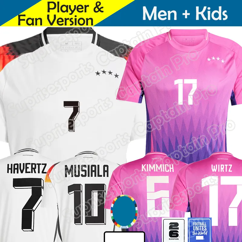 24 25 HAVERTZ Brandt Sane Soccer Jersey 2024 Euro Cup Germanys National Team Football Shirt 2025 Men Kid Kit Set Home White Away Purple Gnabry Muller Hofmann Kimmich