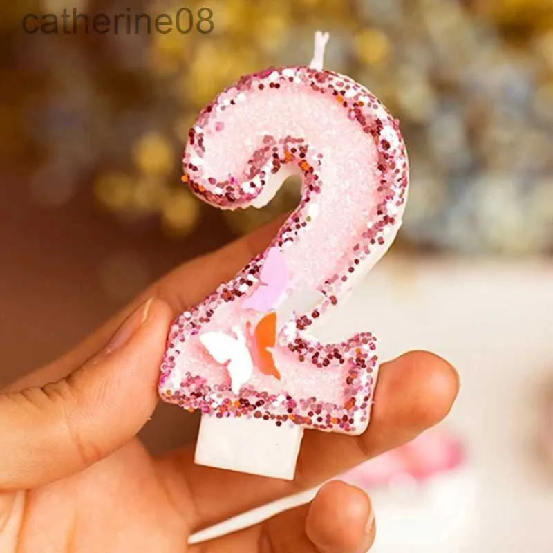 Candles Macarons Birthday Cake Number Candle Toppers Children Baby Birthday Wedding Party Cupcake Dessert Pink Candles Baking Decoration d240429