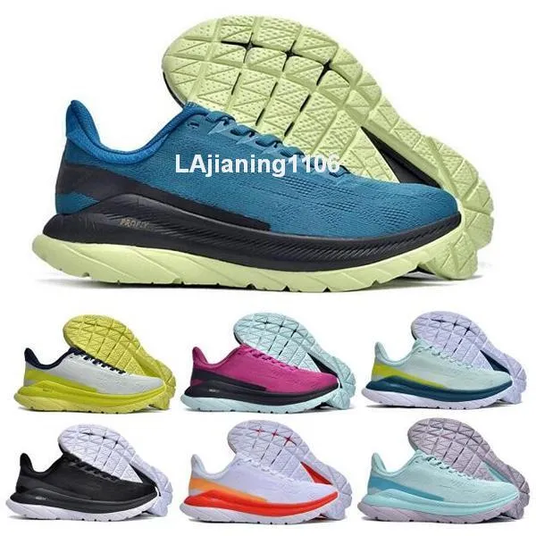 Hok Hola Race Running Shoes Everyday Run One Mach 5 4 Men Woman Trainer Sneaker White Flame Fiesta Blue Coral Black de mujer Tenis Size 36 - 46