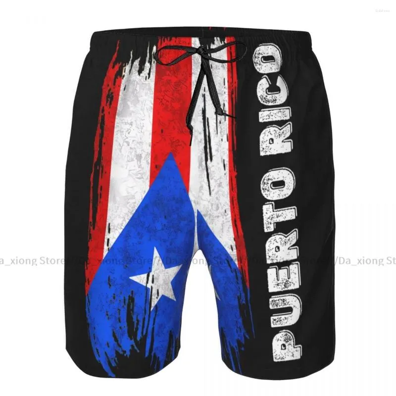 Herren -Shorts Strand Kurzer Schwimmpuerto Rico Flaggen Surfen Sportbrett Badebekleidung