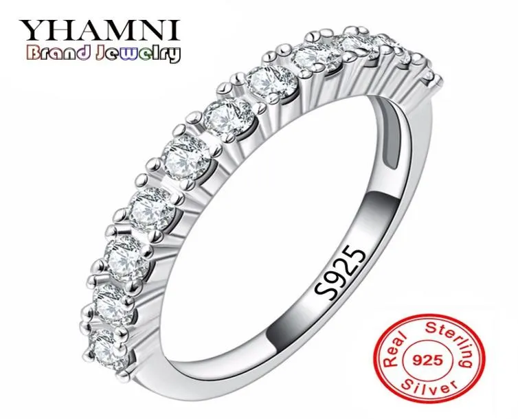 Yhamni mode anneaux en argent massif de la mode set cz diamant anneaux de mariage pour femmes pure 925 bijoux en argent sterling r1446048632