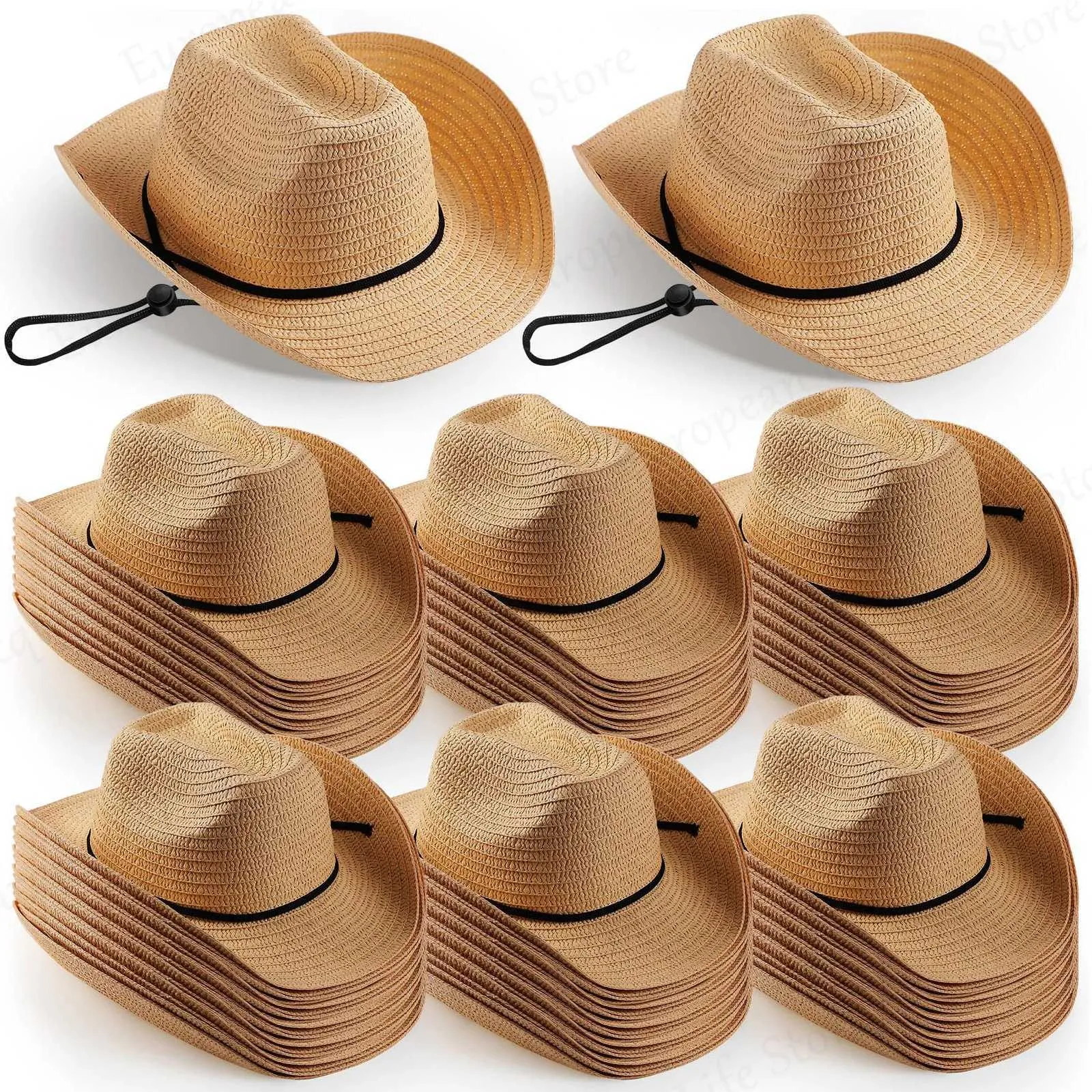 Szerokie brzegowe czapki wiadra czapki 4-50 impreza strat hat panama kapelusz unisex letni hat ochrony przeciwsłonecznej Western Cowboy Hat na wesele/plażę/hawana impreza J240429