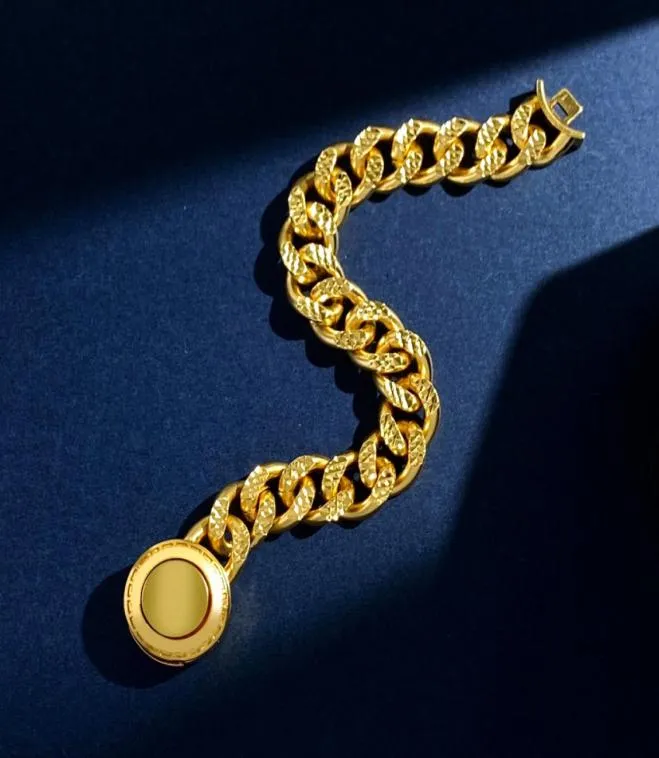 Moda Bangle Bangle Gold Cuba Link Bracelet Bracelets para Man Woman 18K Gold Bated High Quality com bolsas de joalheria POC2440196