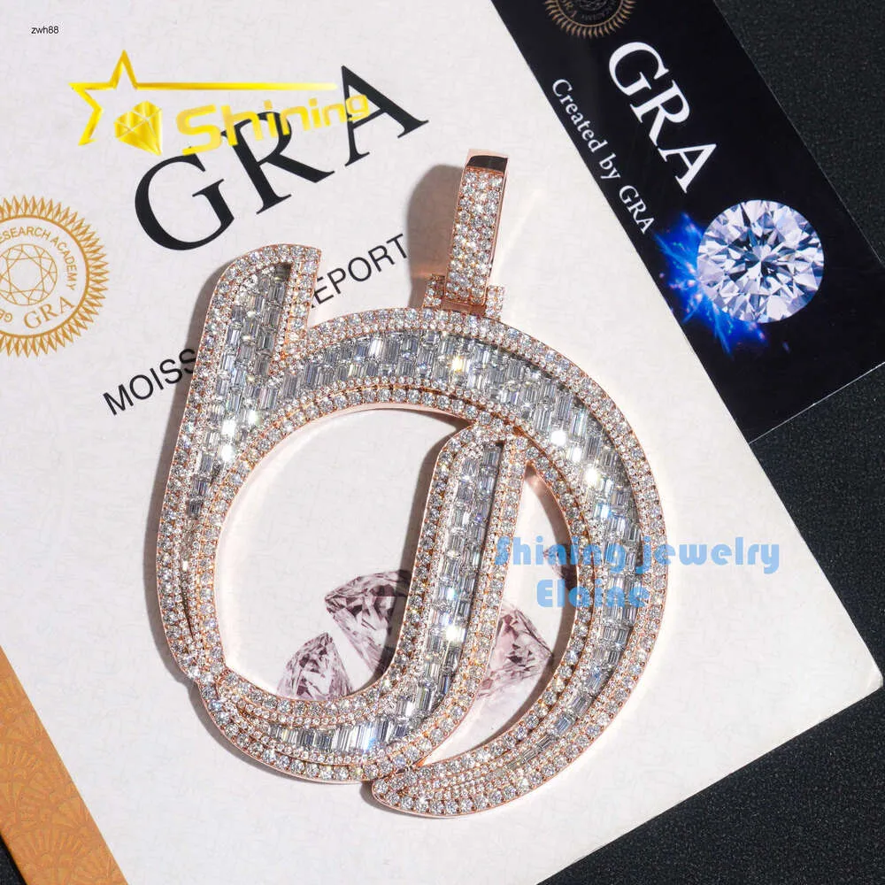 Hip Hop Silver D Colore Despasso VVS Moissanite Iced Out Diamond Fine Life Letter Diamond PendantDesigner Jewelry