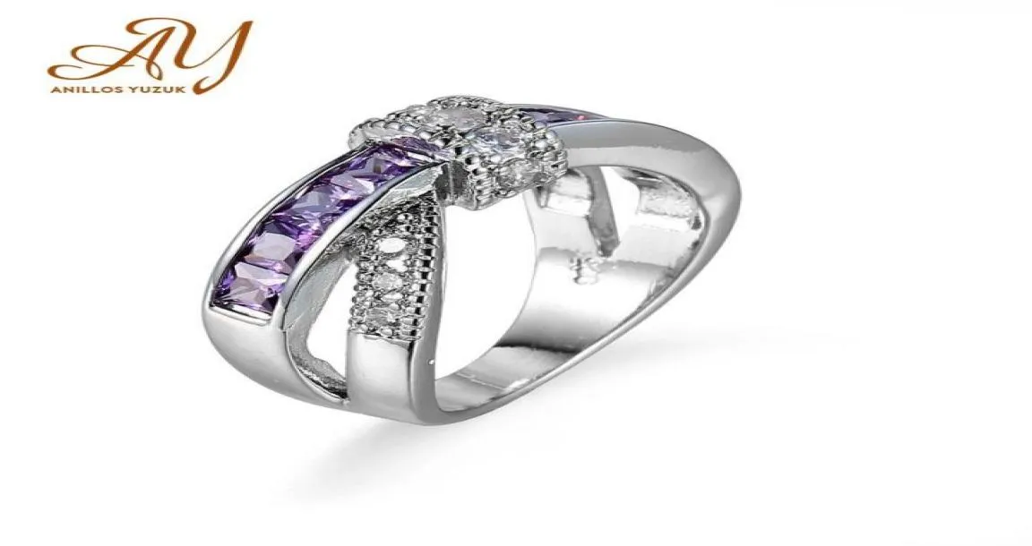 Anillos Yuzuk Jewelry Pouple Amethyst Stone Rings For Women Vintage 925 STERLING SILP ENGAGEMENT BIJOURDE8397680