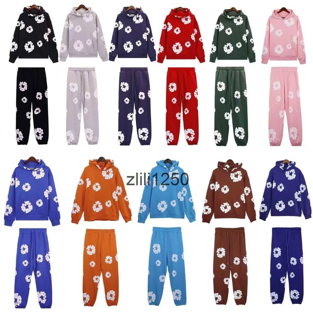 Hoodie Sweatwituit Erkek Jumper Erkekler Sweater Tasarımcı Sweatshirt Sweatshirt Sweatpants Sweat Suit Man Pantolonlar Yeşil Kırmızı Siyah Pamuk Hoody Floral Unisex Büyük Pantolon