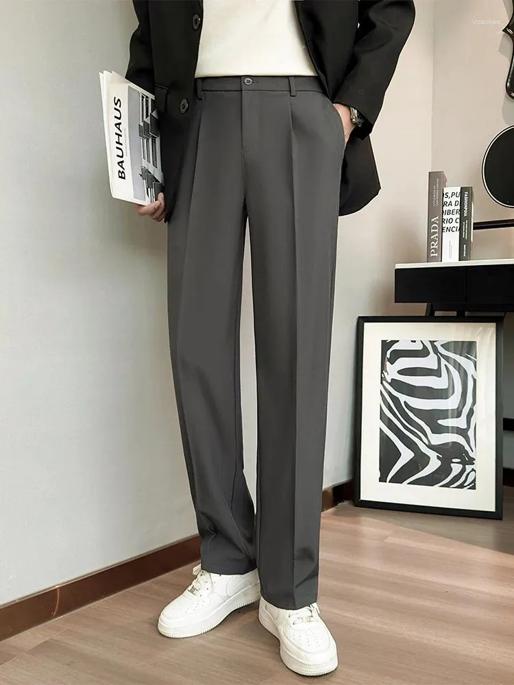 Men's Pants Spring Men Korean Fashion Sportswear Streetwear Drawstring Wide Leg Straight Track Cotton Casual Loose Trousers A158