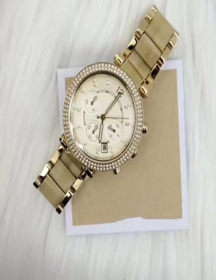 Fashion Lady039s Ulubiony 5632 Gold Quartz Watch Rhinestone Diamond Waterproof Watch Retail and Whole 2014897