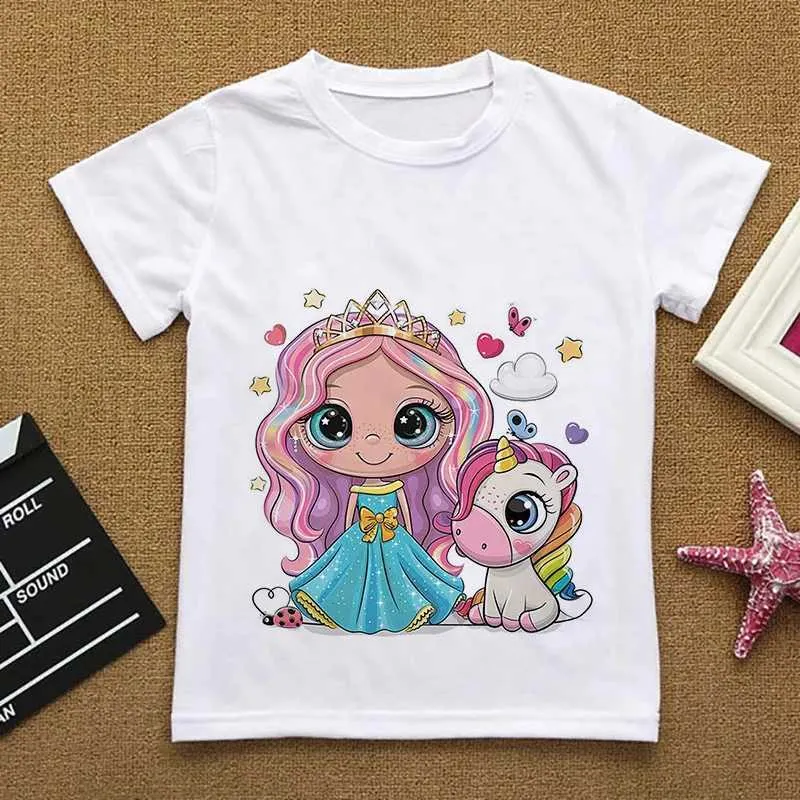 Camisetas de coruja fofa cartoon menina infantil t-shirt menina de verão unsicorn roupas de bebê camiseta de mangas novas roupas de roupas gráficas