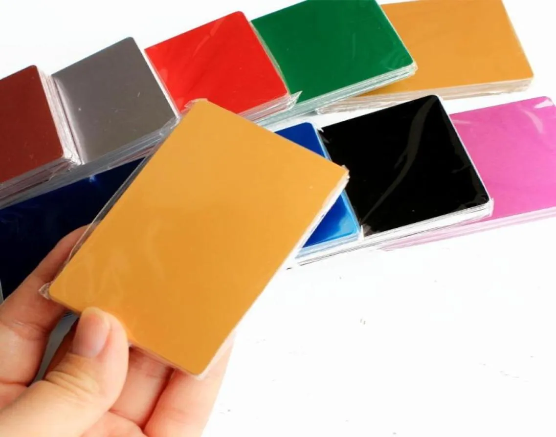 Dog Tagid Card 50 PCSSet Portable Metal Business Aluminium Blank Laser Gravure Cards Special Logo Printing aanpasbaar8650456