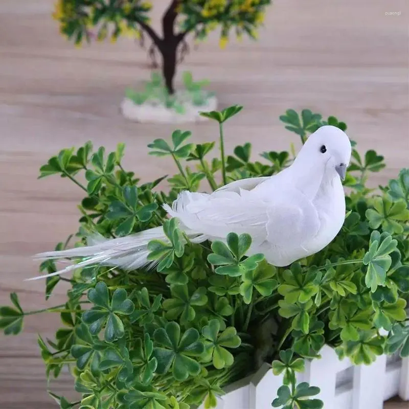 Decoraciones de jardín palomas blancas modelo portátil espuma de pájaro pájaro pie de plástico múltiple decoración para manualidades para el hogar decoración