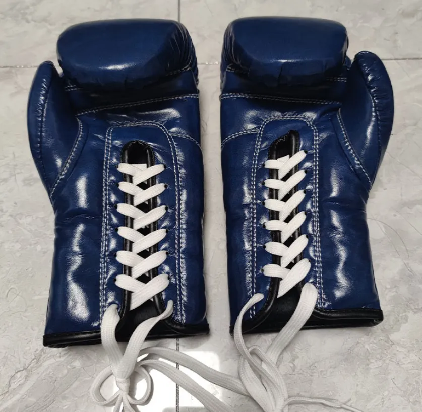 トレーニング用品 GRIT BOXING GLOVE LLIC LEATHER BULE Professional Boxing Training Glove - Premium Leather, 12