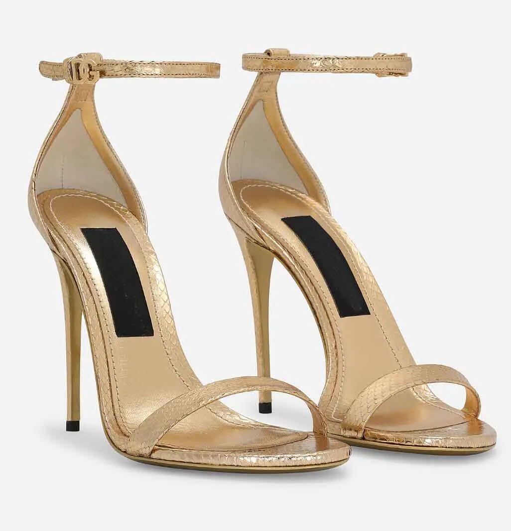Popular Brand Bridal Wedding Keira Women Sandals Shoes Patent Leather Gladiator Sandalias Gold White Black Pumps Lady High Heels EU35-43 With Box