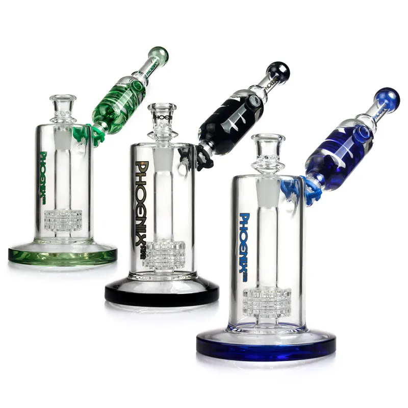 phoenix glass Freezable Coil Tube bong glass water pipe with matrix bongs build a bubbler hookahs smoking heady