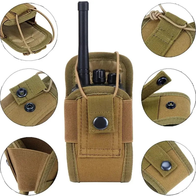 1000D Tactical Molle Radio Walkie Talkie Pouch Waist Bag Holder Pocket Portable Interphone Holster Carry Bag for Hunting Camping