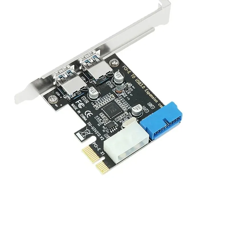 Adaptateur USB3 PCI Express PCI E à USB 3.0 20pin Contrôleur de convertisseur PCIe X1 USB 3 0 2 PORTS ADAPTER USB3.0 PCI-E Carte d'extension