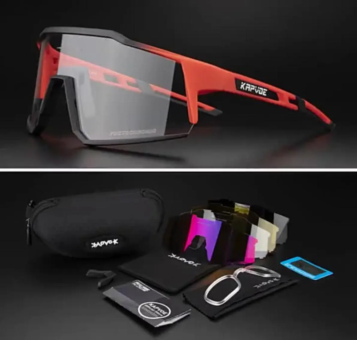 Pochromic lens Cycling glasses Men Women Eyewear Outdoor sports sunglasses mountain road goggles with case1109072